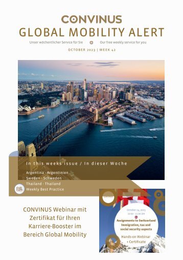 CONVINUS Global Mobility Alert - Week 42.2023