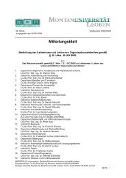 Mitteilungsblatt - Montanuniversität Leoben