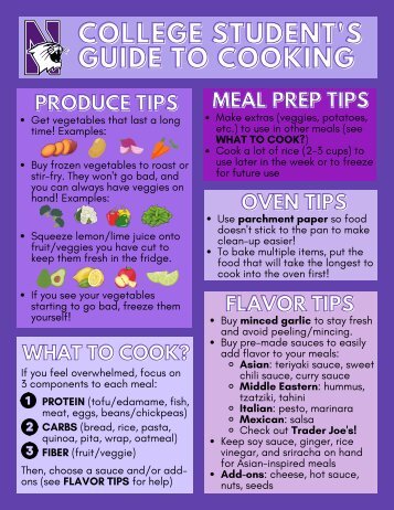 NU Nutrition College Cooking Guides