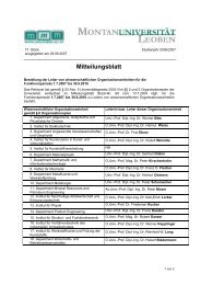 Mitteilungsblatt - Montanuniversität Leoben