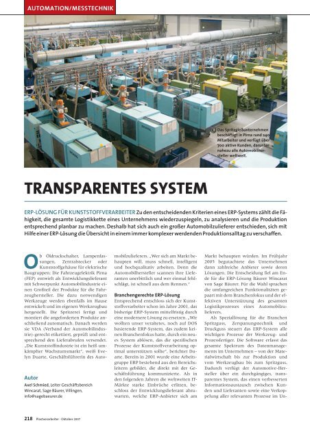 TRANSPARENTES SYSTEM - ProSeS BDE GmbH