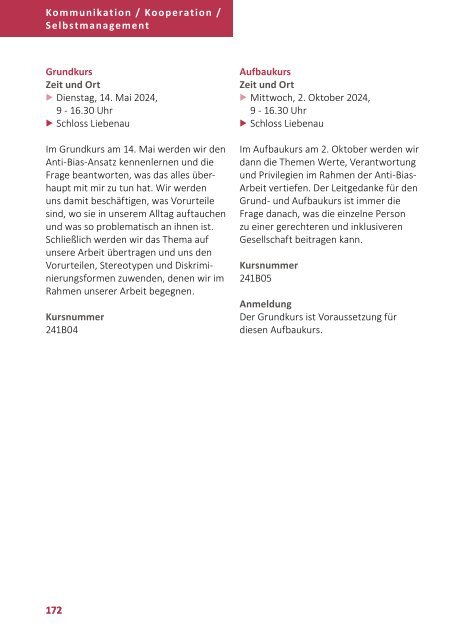 Bildungsprogramm 2024 - Akademie Schloss Liebenau