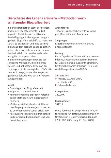 Bildungsprogramm 2024 - Akademie Schloss Liebenau