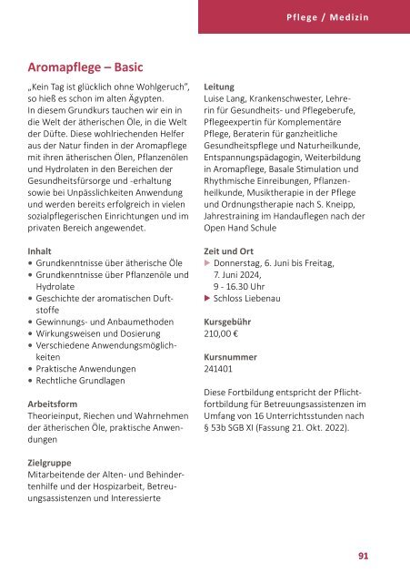 Bildungsprogramm 2024 - Akademie Schloss Liebenau