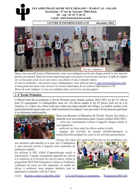 Lettre d'info n°39