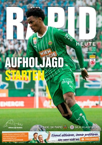 Rapid HEUTE: SK Rapid vs. SK A. Klagenfurt