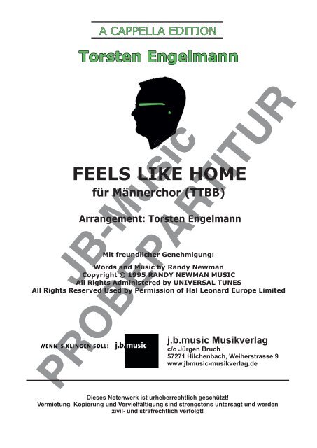 Feels Like Home (für Männerchor TTBB)