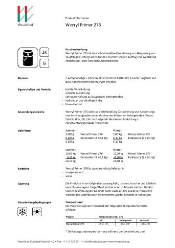 Wecryl Primer 276 2K G - WestWood