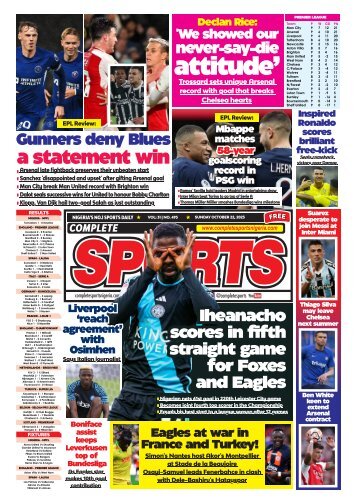 COMPLETE SPORTS - SUNDAY, OCT 22, 2023