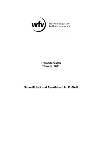 Trainerlehrstab Theorie 2011 Schnelligkeit und ... - im Spiel