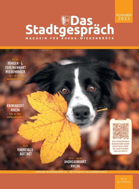 Das Stadtgespräch Ausgabe November 2023 auf MeinRHWD