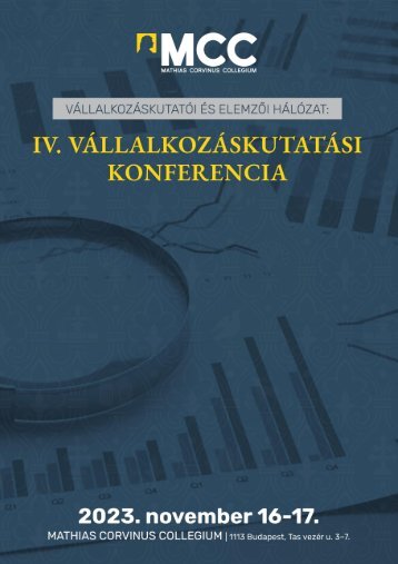 IV. Vállalkozáskutatási Konferencia