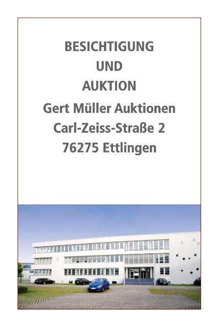 120. Gert Müller Auktion – Rumburg