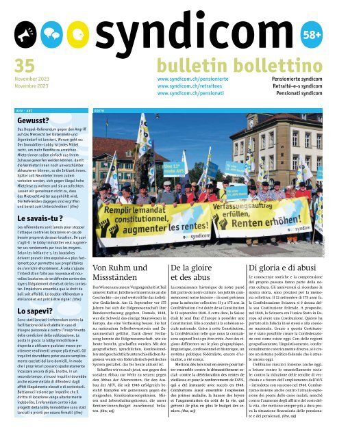syndicom Bulletin / bulletin / Bollettino 35