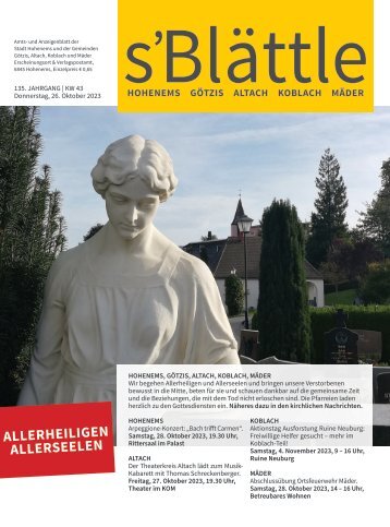 s'Blättle Nr. 43 - Do, 26. Oktober 2023