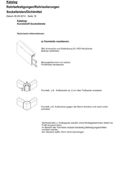 Katalog Rohrbefestigungen/Rohrisolierungen Sockelleisten ...