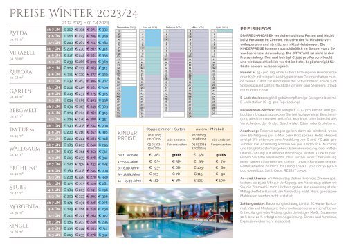 MIRABELL DOLOMITES HOTEL - WINTERKATALOG 2023-24