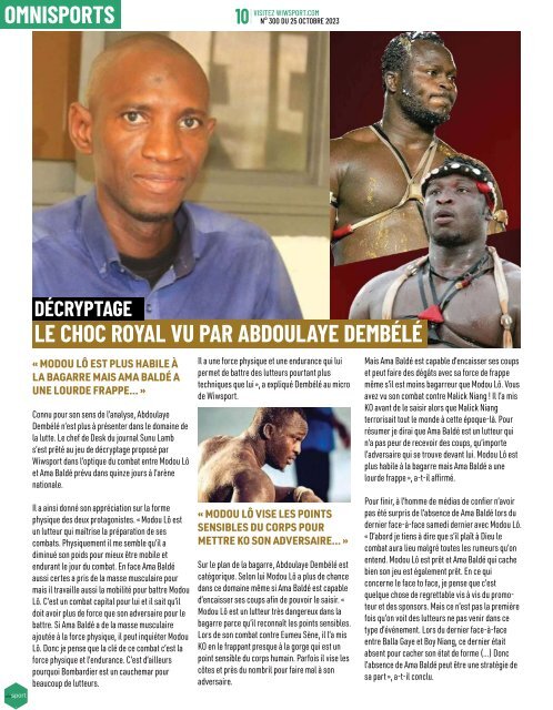 Journal wiwsport n300 - 25 octobre 2023