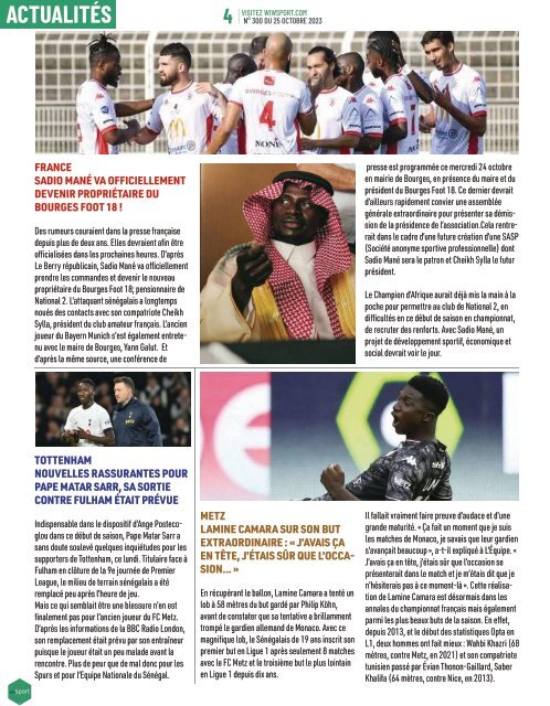 Journal wiwsport n300 - 25 octobre 2023