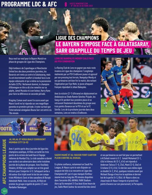 Journal wiwsport n300 - 25 octobre 2023