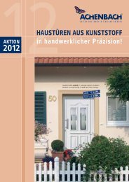 aktion 2012 haustüren aus kunststoff - Achenbach Fensterbau GmbH