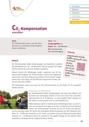 C02-Kompensation: Arbeitsblatt