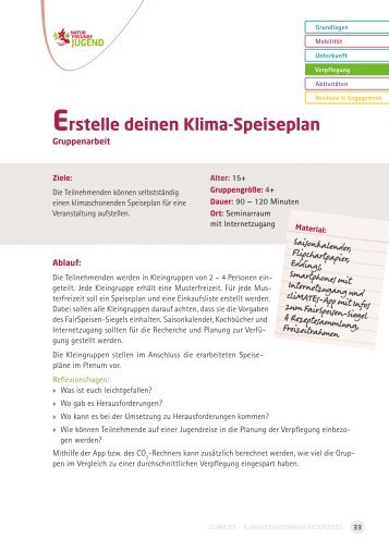 Erstelle deinen Klimaspeiseplan