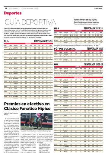Guía Deportiva 26-10-2023