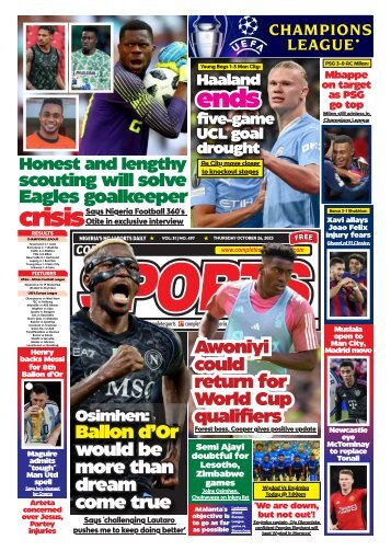 COMPLETE SPORTS - THURSDAY, OCT 26, 2023