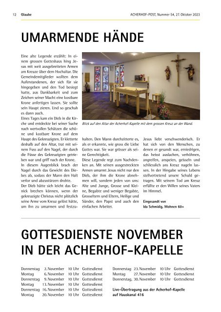 Acherhof-Post Nr. 54 | 27. Oktober 2023