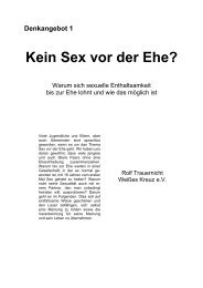 Denkangebot 1 Kein Sex vor der Ehe? - Weißes Kreuz