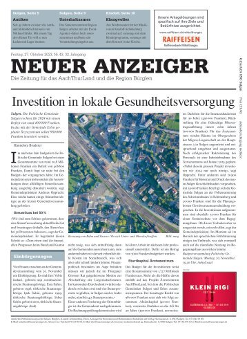 Neuer Anzeiger 27. Oktober 2023