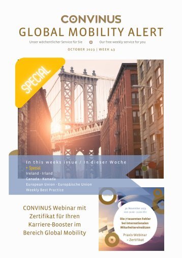 CONVINUS Global Mobility Alert - Week 43.2023