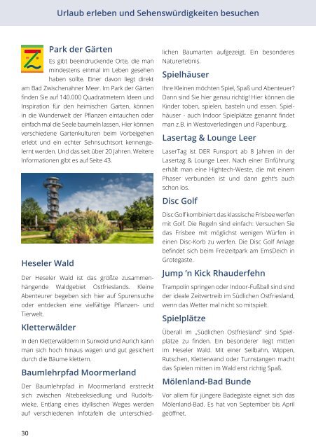 Südliches Ostfriesland - Urlaubsmagazin 2024