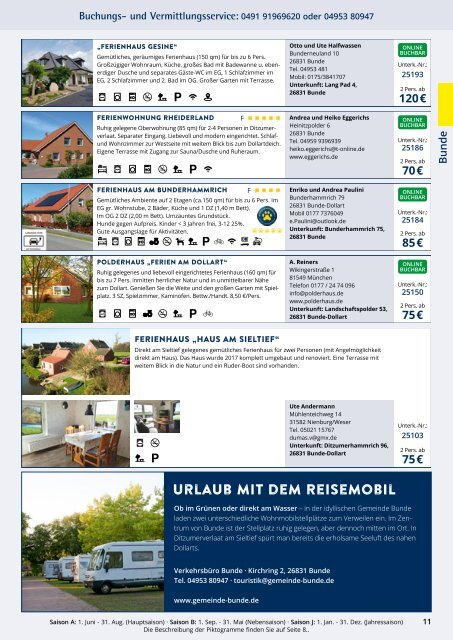 Südliches Ostfriesland - Ferienunterkünfte 2024