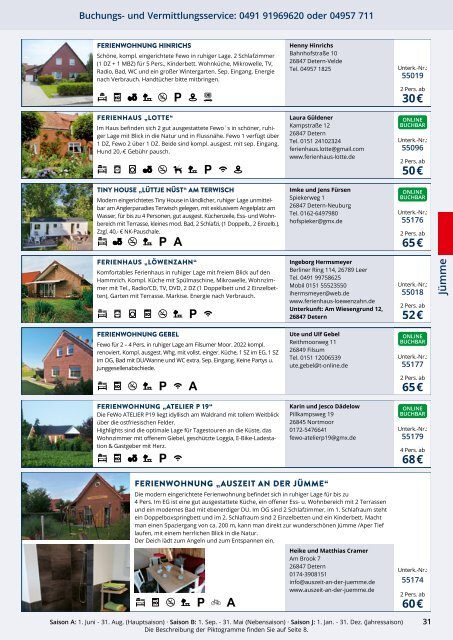 Südliches Ostfriesland - Ferienunterkünfte 2024