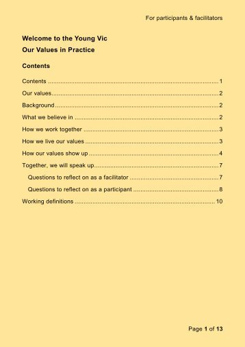 Values in Practice