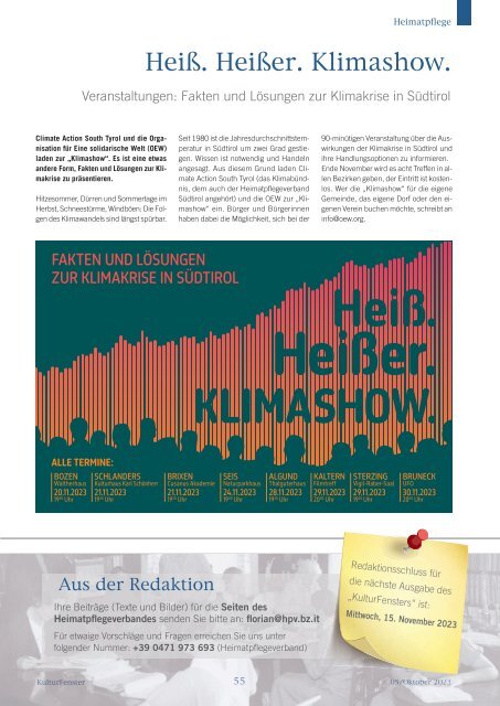 Kulturfenster Nr. 05|2023 - Oktober 2023