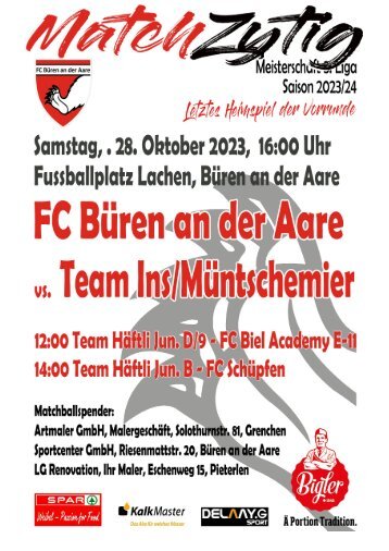 FCB - Teams Ins/Müntschemier 28. Oktober 2023