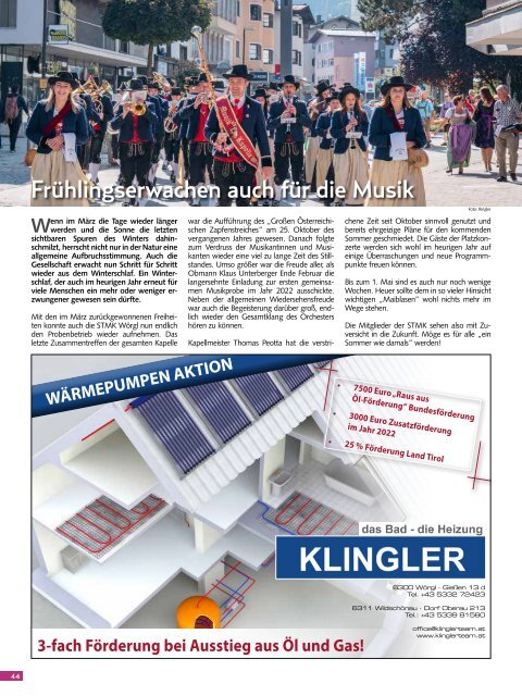 Stadtmagazin Wörgl April 2022