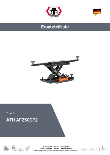 ATH-Heinl Spare parts book ATH AF2500P2 DE EN