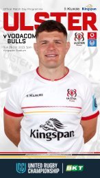 BKT-URC Ulster Rugby Match Day Programme v Vodacom Bulls