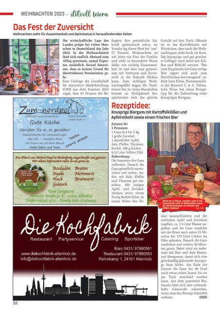 Holsteiner KlöönSNACK - Ausgabe Rendsburg / Mittelholstein - November 2023