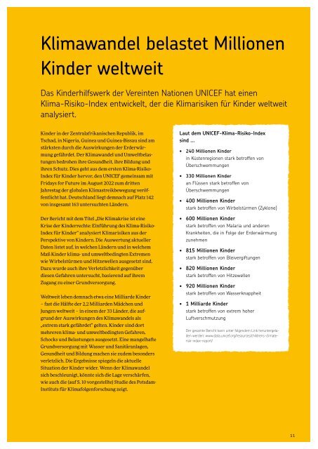 Aktion Sternsingen 2023 Dossier zum Klima-Umwelt-Kinderrechte