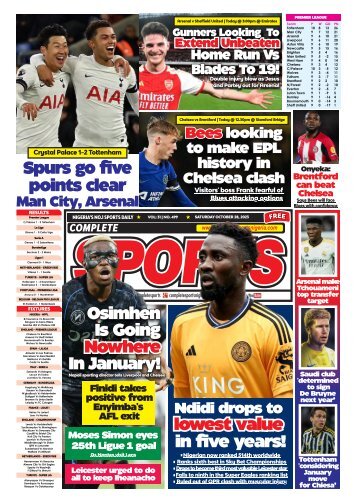 COMPLETE SPORTS - SATURDAY, OCT 28, 2023