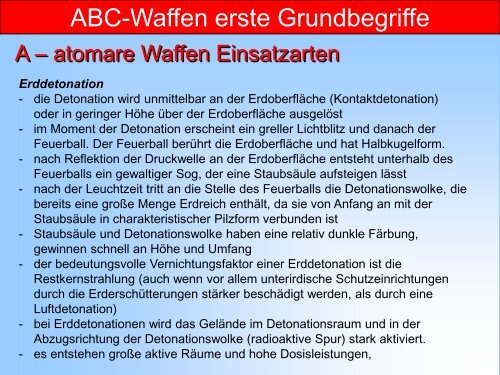 Präsentation ABC-Waffen (klicken) - Feuerwehr Marienberg