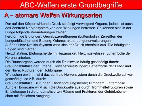 Präsentation ABC-Waffen (klicken) - Feuerwehr Marienberg