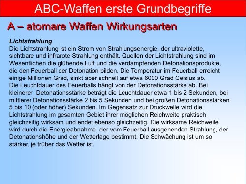 Präsentation ABC-Waffen (klicken) - Feuerwehr Marienberg