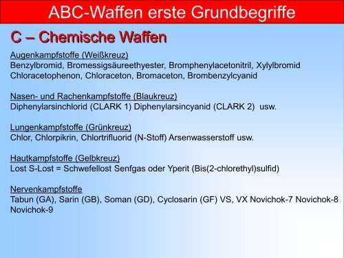 Präsentation ABC-Waffen (klicken) - Feuerwehr Marienberg