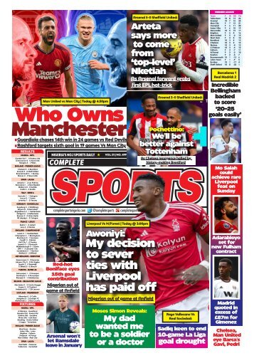 COMPLETE SPORTS - SUNDAY, OCT 29, 2023